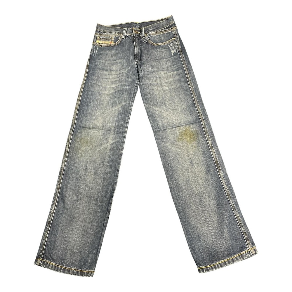 Diesel Jeans Boys 12 Blue Straight Leg Denim Industry Distressed Faded‎